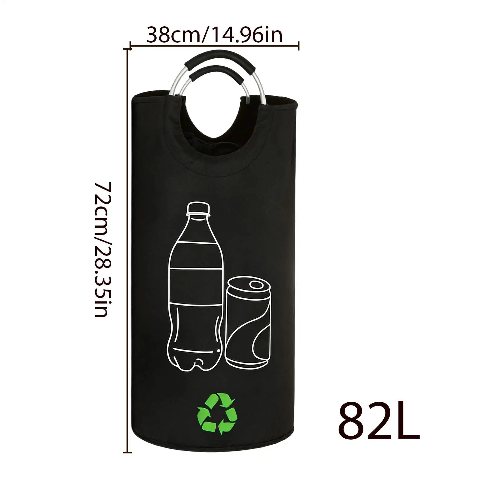 82L Recycling Trash Bags Storage Container Recycling Container with Double Handles for Bedroom Dorm College Home Kitchen Peaceful Pleasures Health and Wellness