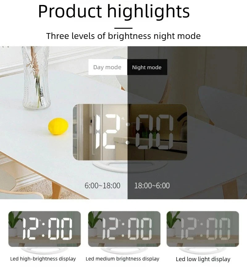 New LED Vibration Alarm Clock Mute Snooze Luminous Bedside Clock For Deaf And Hard Of Hearing Peaceful Pleasures Health and Wellness