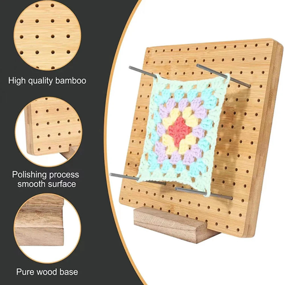 Blocking Board with 10 Steel Pins Handcrafted Knitting Blocking Mat for Knitting and Granny Squares Crochet Gifts for Crocheters Peaceful Pleasures Health and Wellness