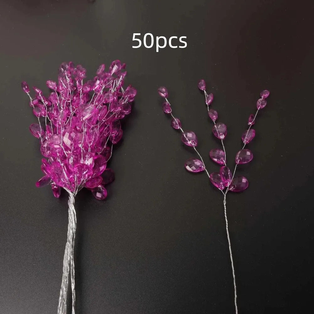 50pcs Acrylic Crystal Bud Branches | DIY Wedding & Home Décor