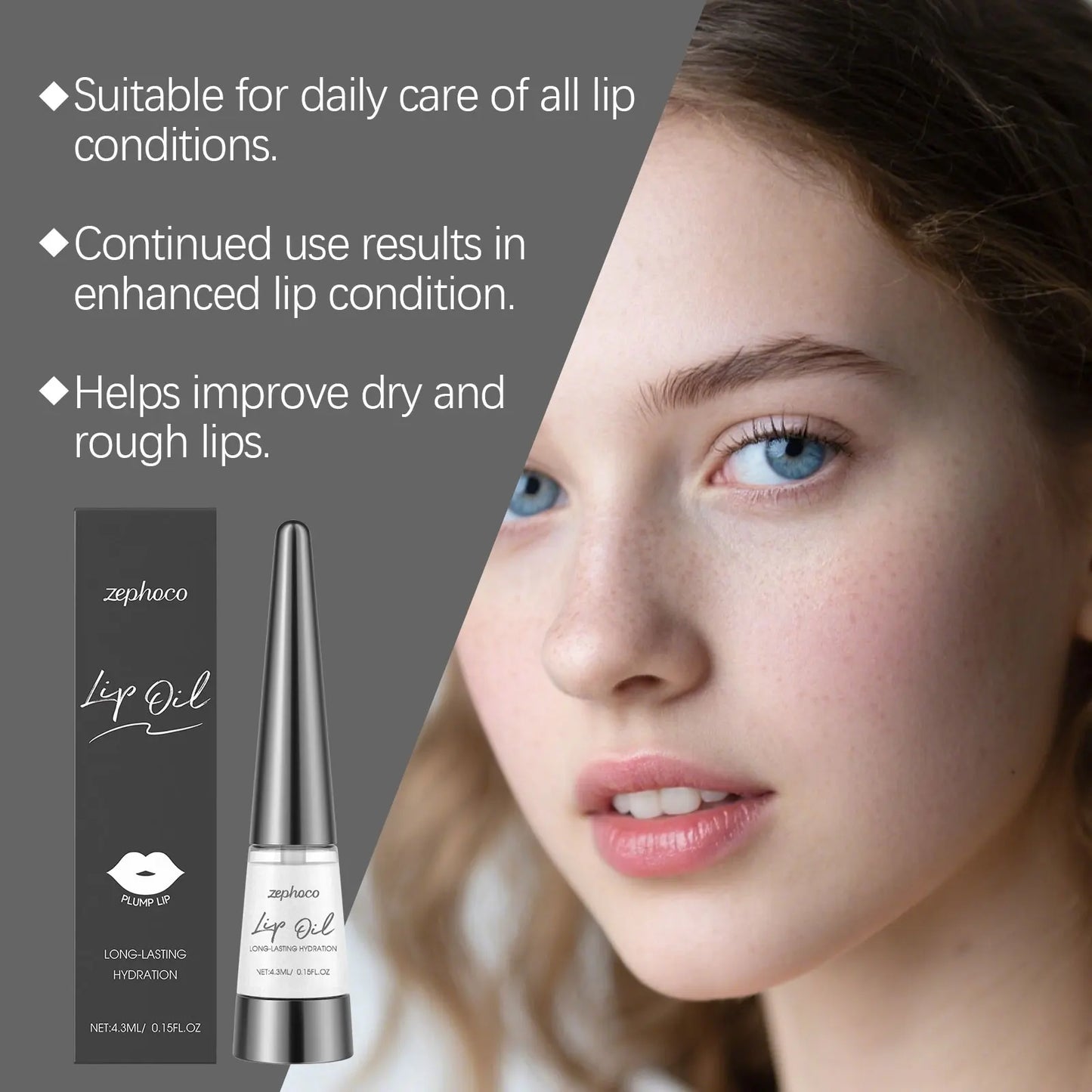 Zephoco Waterproof Nourishing Lip Oil | Hydrating & Plumping