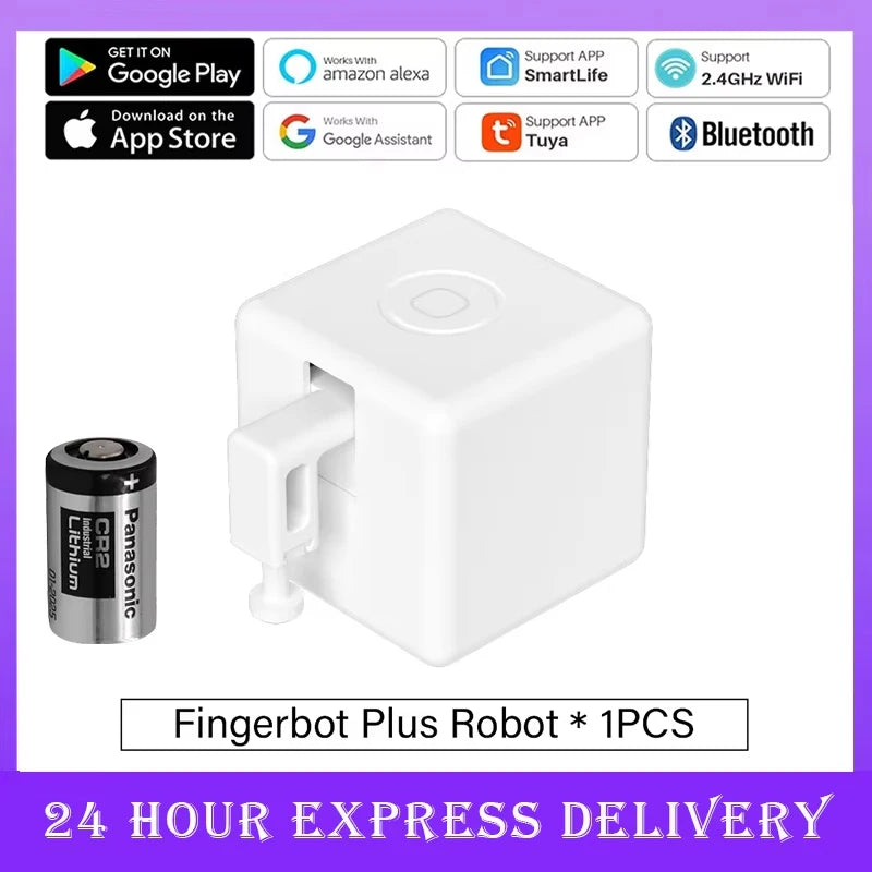 Tuya Zigbee 3.0 Bluetooth Smart Fingerbot Switch Remoter Garage Curtain Button Robot Pusher for Alexa Google Home Voice Assitant Peaceful Pleasures Health and Wellness Plus Bluetooth CR2-W China Mainland