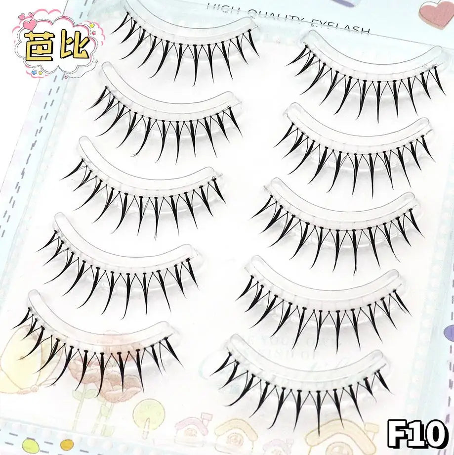 U Shape Korean False Eyelashes – 5 Pairs Natural Strip Lashes