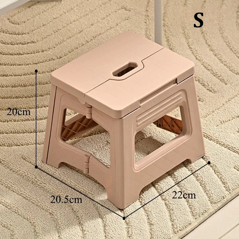 Lightweight Folding Step Stool – Non-Slip Plastic Kitchen Stool