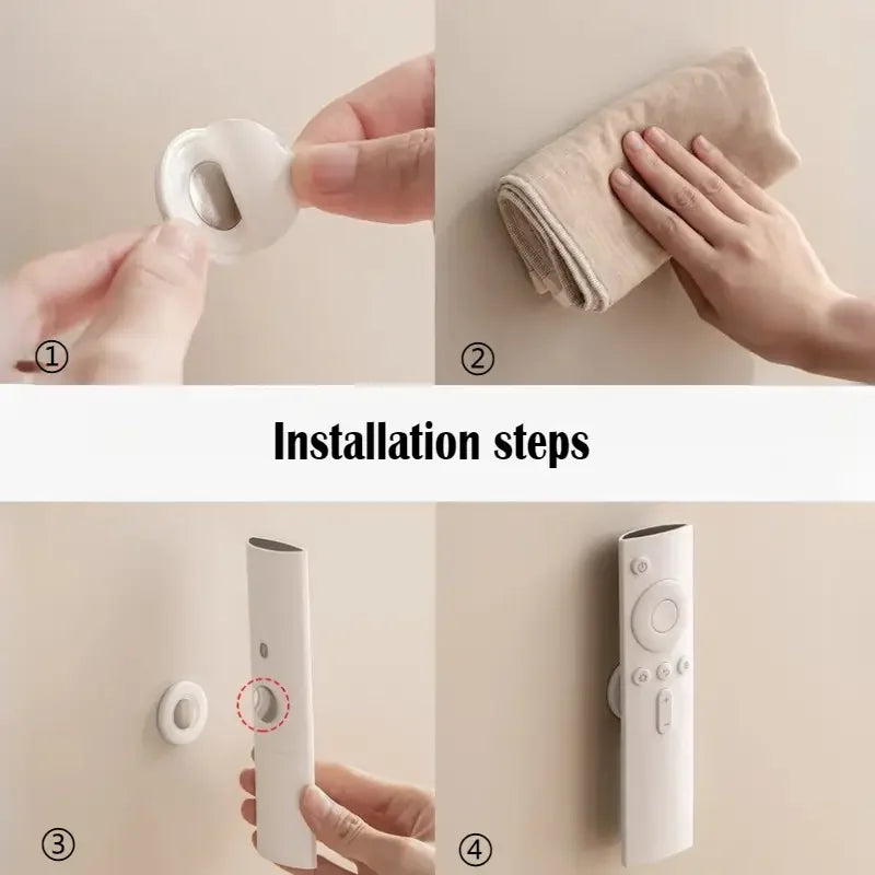 2-Pack No Drill Magnetic Remote Holder Wall Mount – White
