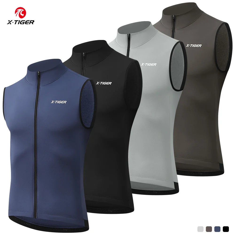 X-TIGER Winter Fleece Cycling Vest – Windproof Thermal Gilet