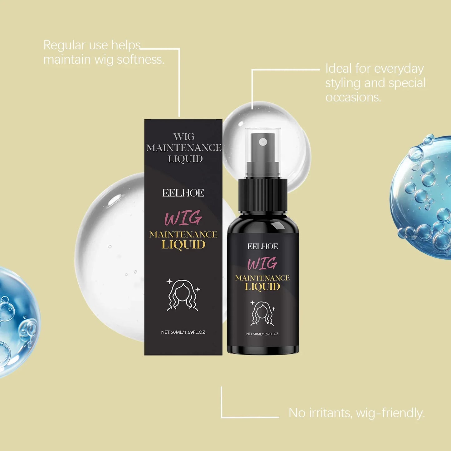 Eelhoe Coconut Oil Wig Volumizing Spray 50ml – Frizz Control