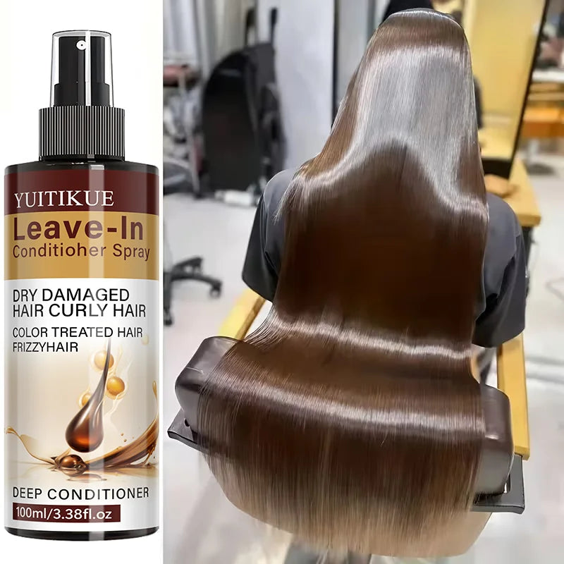 YUITIKUE Leave-In Conditioner Spray 100ml Deep Conditioner for Dry Damaged Curly Color Treated Frizzy Hair Peaceful Pleasures Health and Wellness