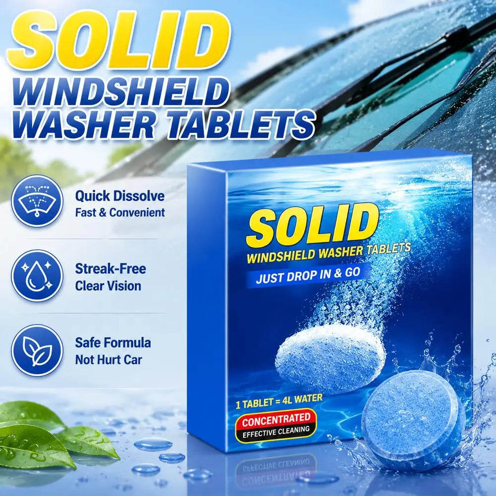 Car Windshield Glass Concentrated Washer Tablets Car Effervescent Washer Fluid Wiper Glass Solid Cleaning Tablets for Car Window Peaceful Pleasures Health and Wellness