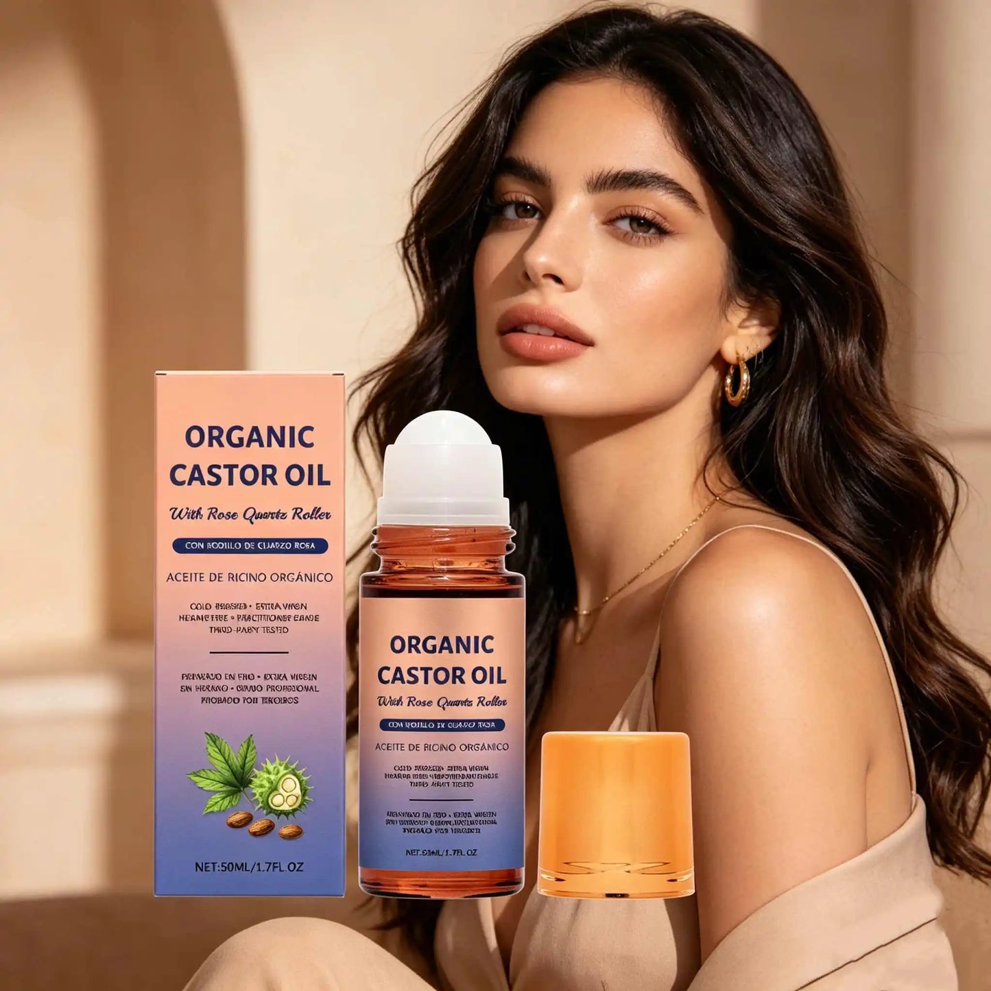 Castor Oil Body Moisturizing Roller Essence 50ml | Daily Skin Oil