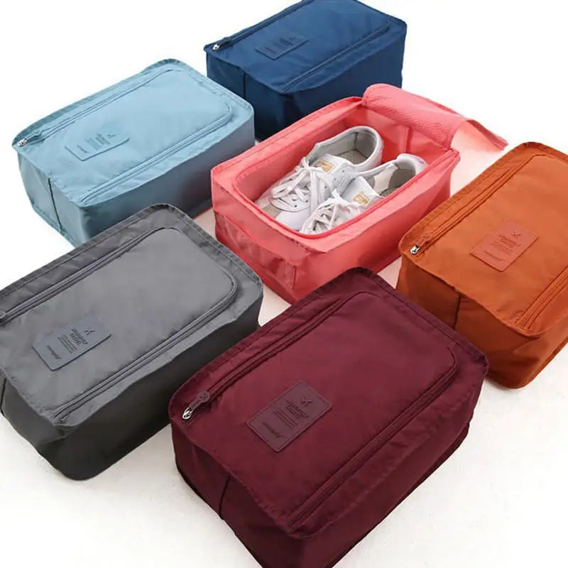 Portable Shoe Bags Travel Holds Multifunction Folding Storage Handbag High Capacity Mini Solid Color Shoe Pouch Organizer Peaceful Pleasures Health and Wellness