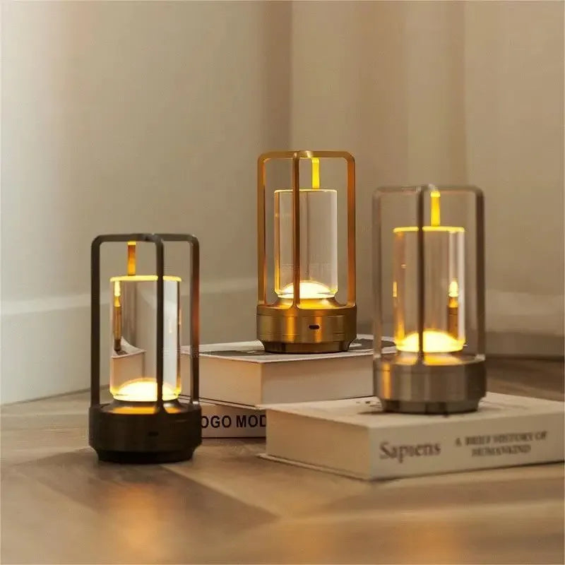 Rechargeable Wireless Table Lamp LED Touch Sensor Desktop Night Light Reading Lamp for Restaurant Hotel Bar Bedroom Decor Light Peaceful Pleasures Health and Wellness