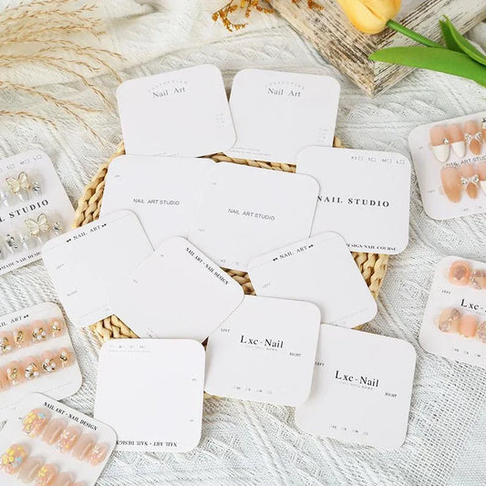 20 Sheets Nail Packaging Cards Press-On Nail Display Handmade False Nail Design Swatch Show Card Manicure Sample Display Salon Peaceful Pleasures Health and Wellness