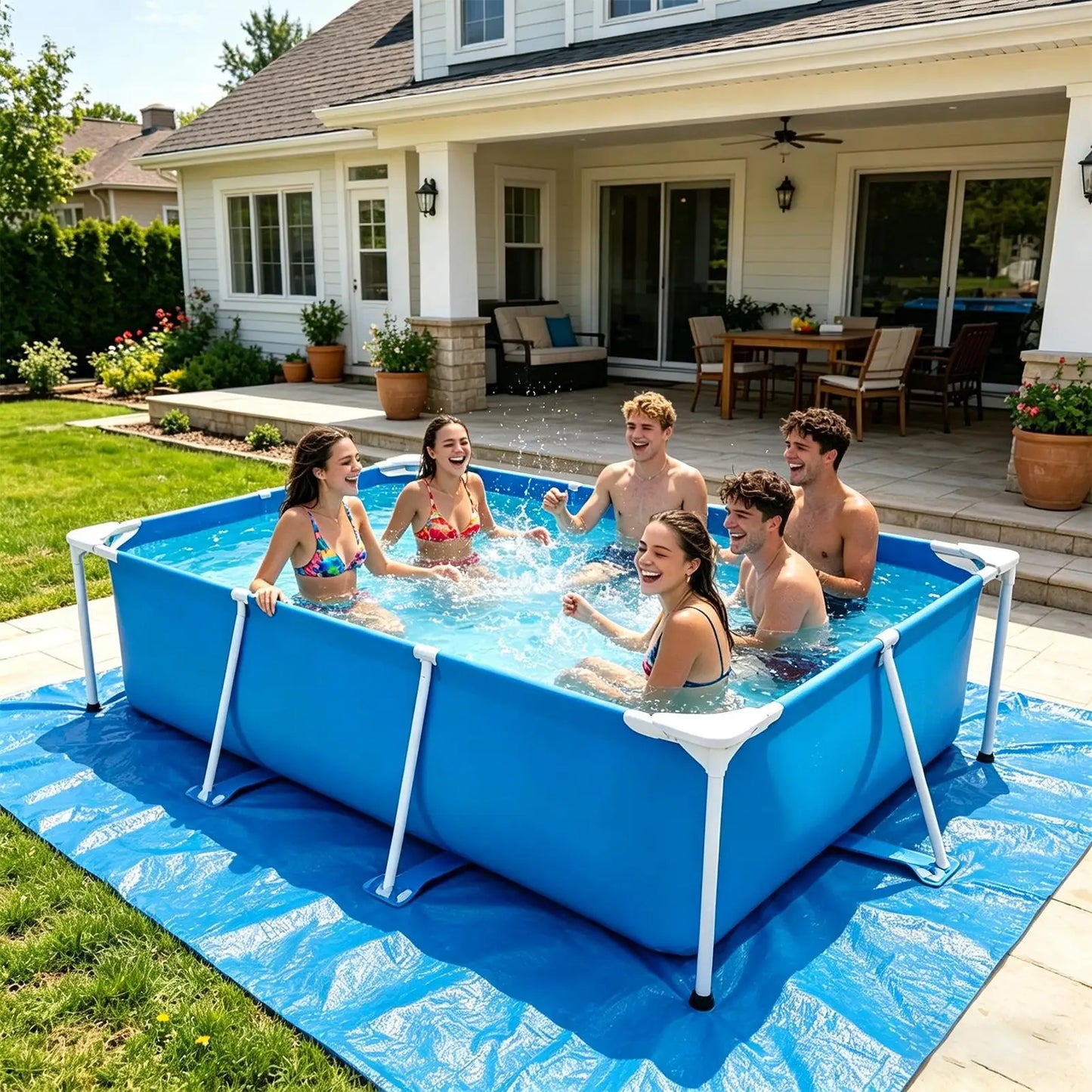 Heavy Duty Tear Resistant Pool Liner Pad Protective Pool Cushion Ground Cloth For Outdoor Pool Backyard Camping Commercial Peaceful Pleasures Health and Wellness