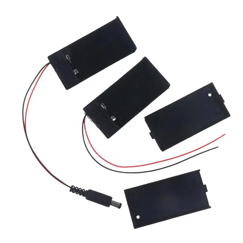 Black 9V Battery Box With Cover And ON/OFF Switch With Cable And DC Head Replacement 9V Battery Case DIY Accessories Peaceful Pleasures Health and Wellness
