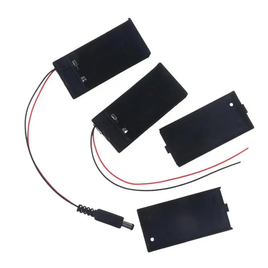 Black 9V Battery Box With Cover And ON/OFF Switch With Cable And DC Head Replacement 9V Battery Case DIY Accessories Peaceful Pleasures Health and Wellness