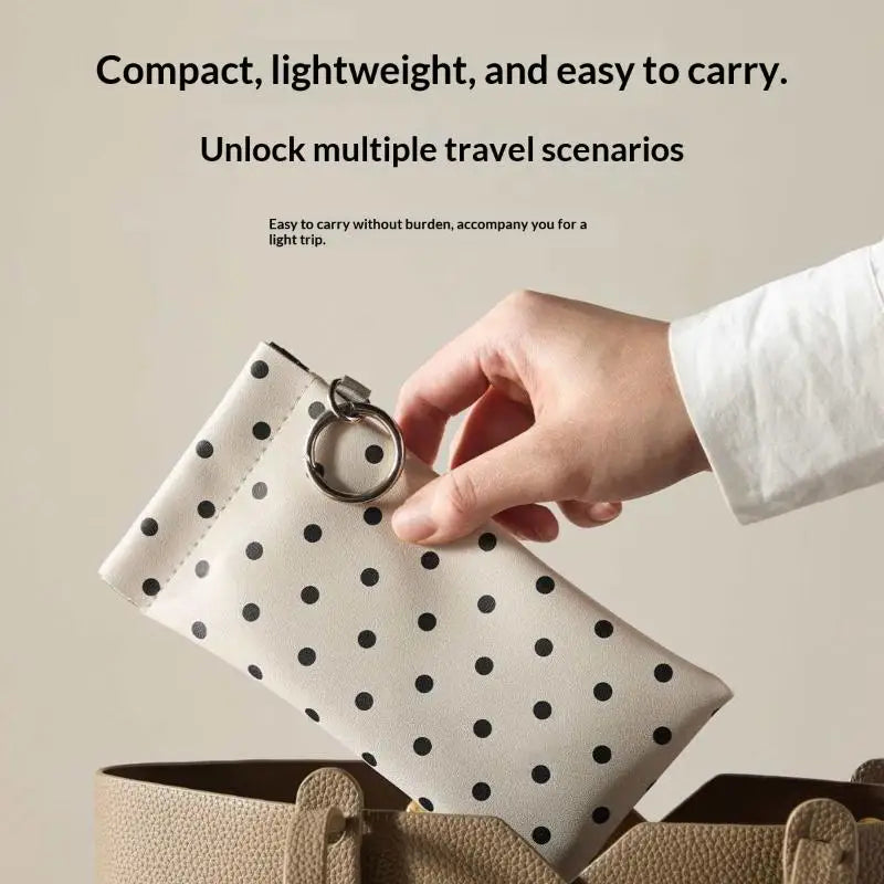 Polka Dot Eyeglasses Case – Travel Sunglasses Zipper Pouch