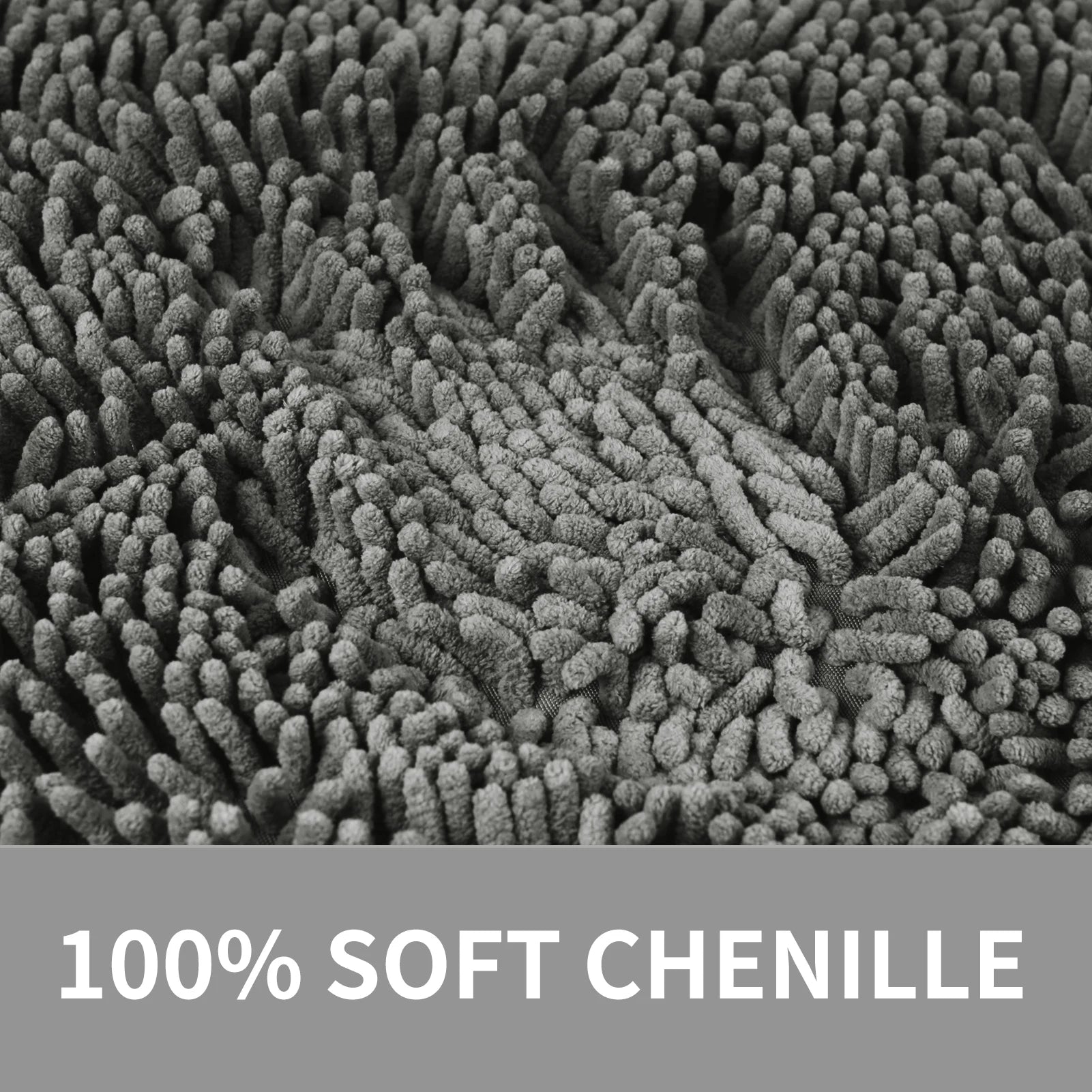 Non Slip Chenille Bath Mat Soft & Anti Mould Bath Mats Water Absorbent Quick Drying Bathroom Carpet U-Shaped Toilet Mat Peaceful Pleasures Health and Wellness