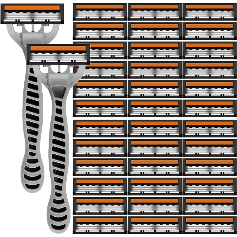 Men's 3-Blade Stainless Steel Manual Razor | Home & Travel