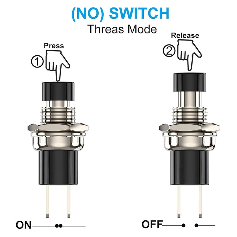 20pcs 1A 250VAC SPST Mini Pushbutton Switches Normally Open(NO) Black & Red Cap Momentary Push Button Switch Peaceful Pleasures Health and Wellness