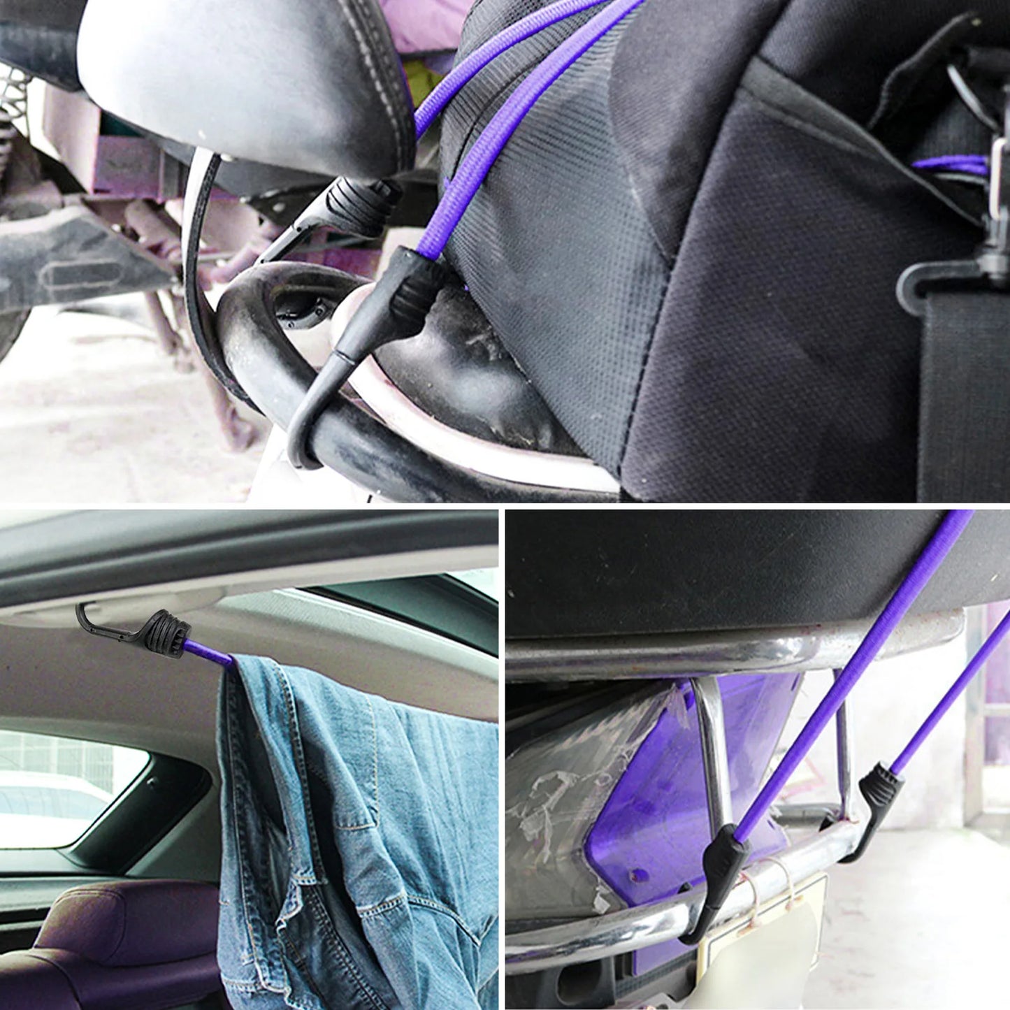 Bungee Cords with Hooks Portable Durable Binding Ropes Bungee Cords for Camping Luggage Roof Racks Car Tents Tarps Bikes Peaceful Pleasures Health and Wellness