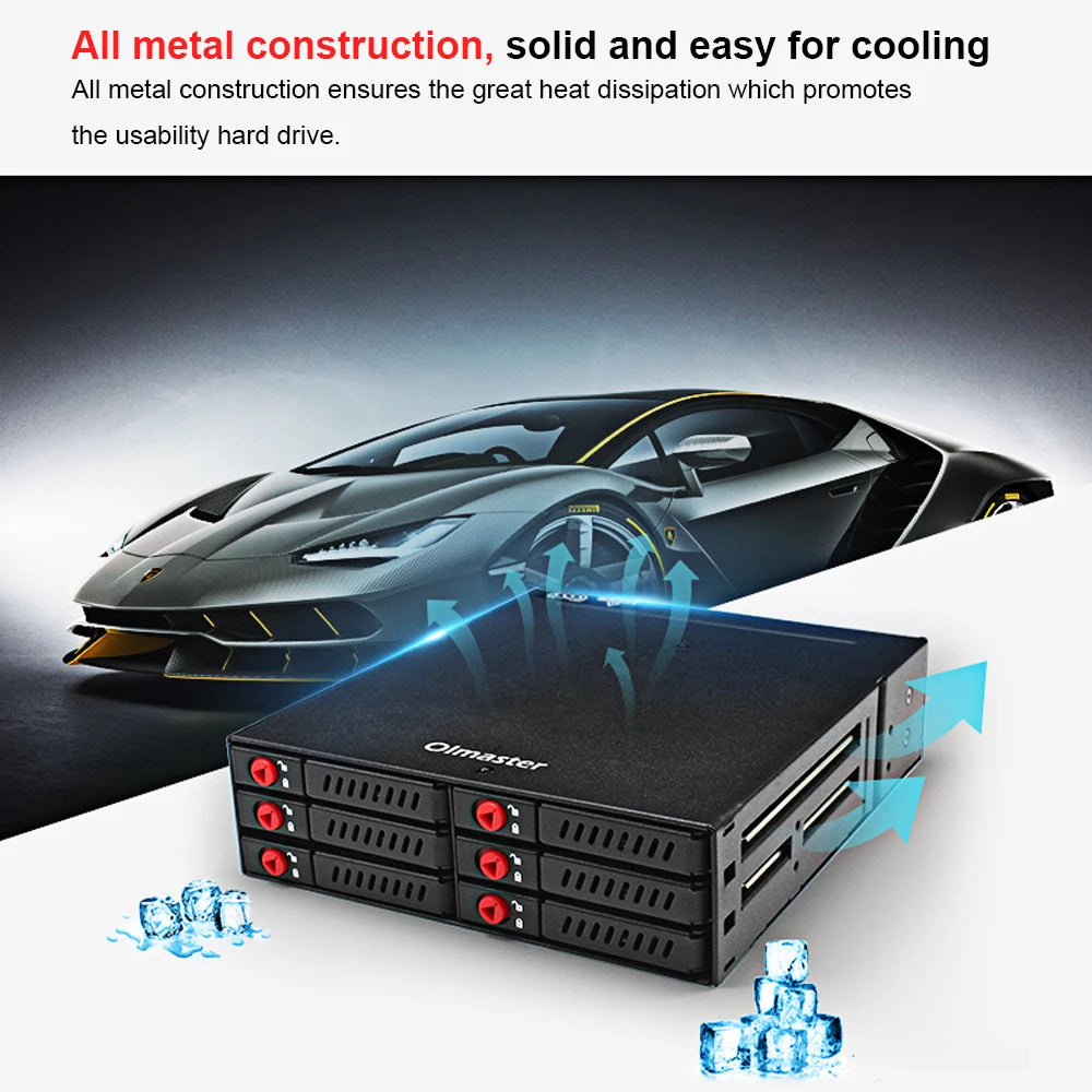 OImaster 6-Bay 2.5" SATA HDD SSD Hot-Swap Mobile Rack 6Gbps