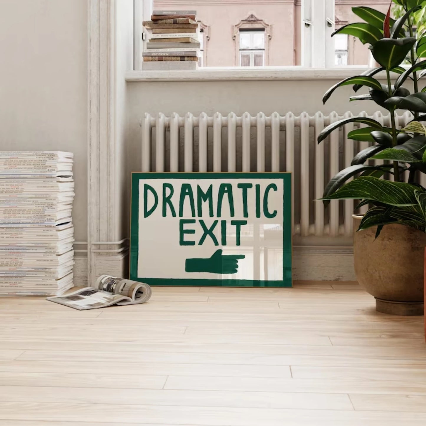 Funny Hallway Print Dark Green Dramatic Exit Wall Art Print Canvas Painting Poster Picture For Living Room,Bedroom Home Decor Peaceful Pleasures Health and Wellness G3600-1 30x40cm No Frame