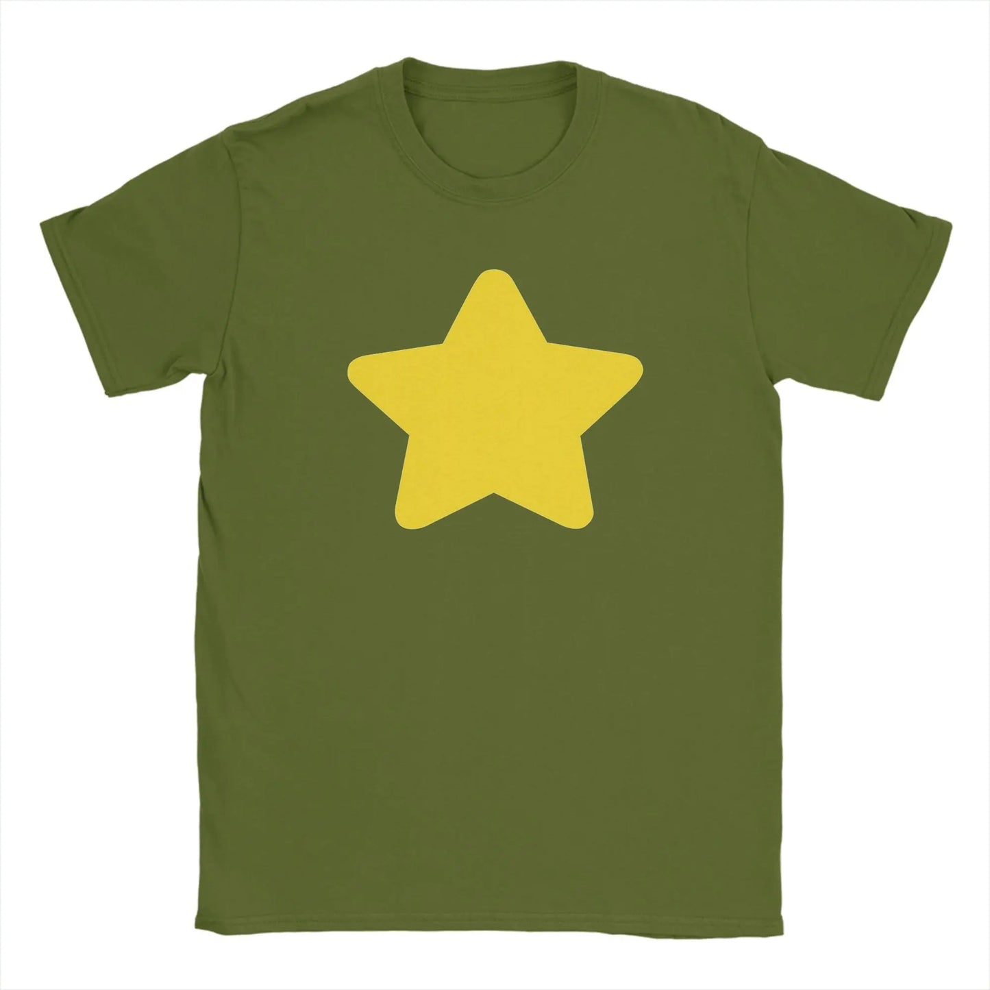 Casual Stevens Universes T-Shirt Men Round Collar Pure Cotton T Shirt Star Short Sleeve Tee Shirt Printed Tops Peaceful Pleasures Health and Wellness army green XL