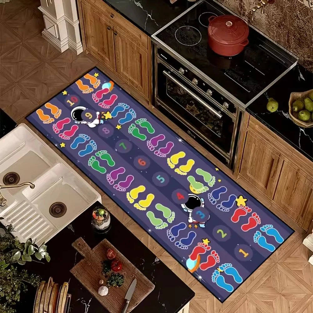 Indoor Jumping Game Mat,Hop Count Hop-Scotch Rug Boosts Motor Skills And Cognitive Growth Kindergarten Classroom Activity Peaceful Pleasures Health and Wellness