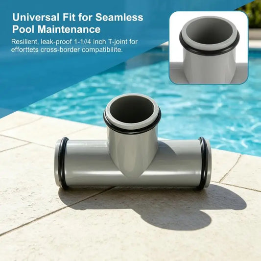 1.25" Pool Hose Tee Adapter PVC T-Joint with Rubber O-Rings Pool Hose Fitting Peaceful Pleasures Health and Wellness