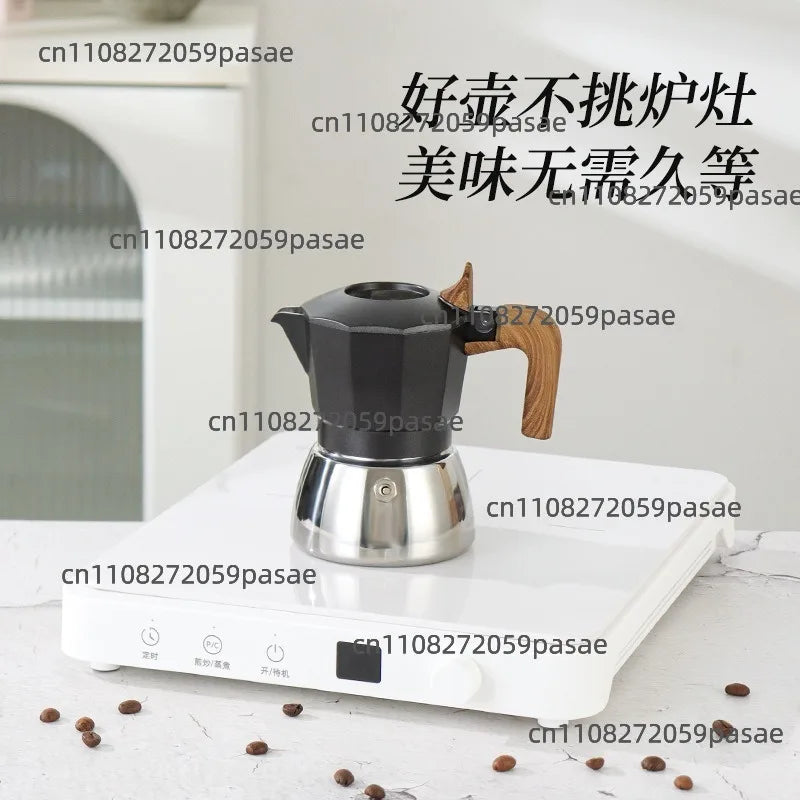 Stainless Steel Double-Valve Moka Pot | Italian Stovetop Coffee Maker