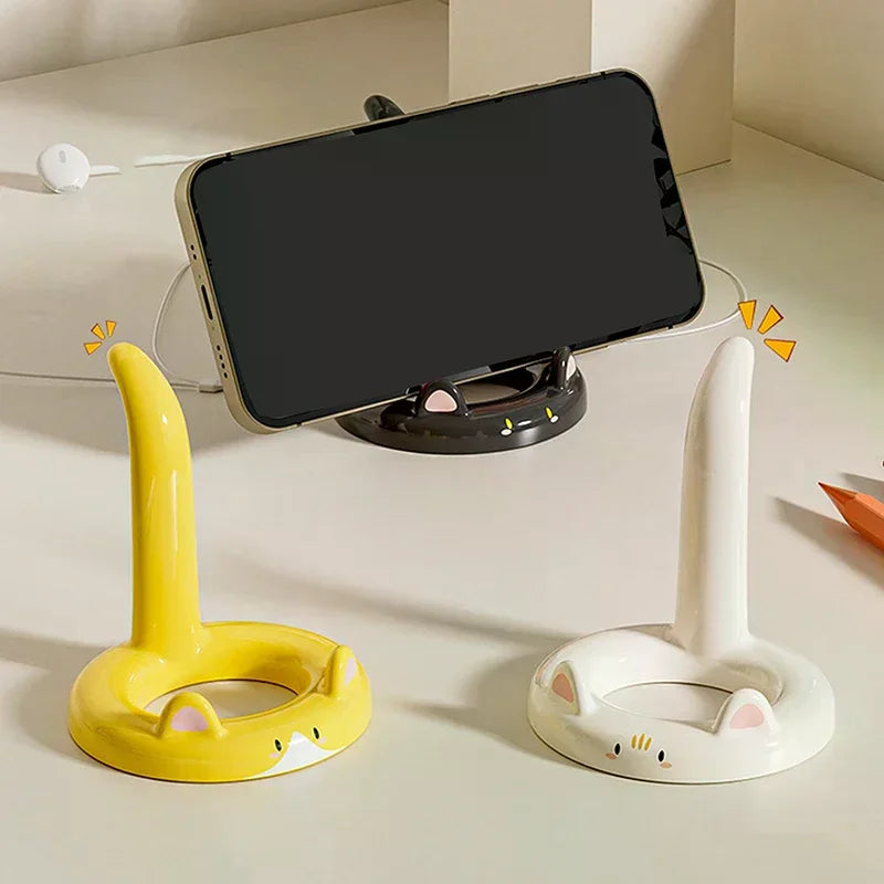 Cartoon Cat Phone Holder – Cute Desktop Stand & Desk Decor