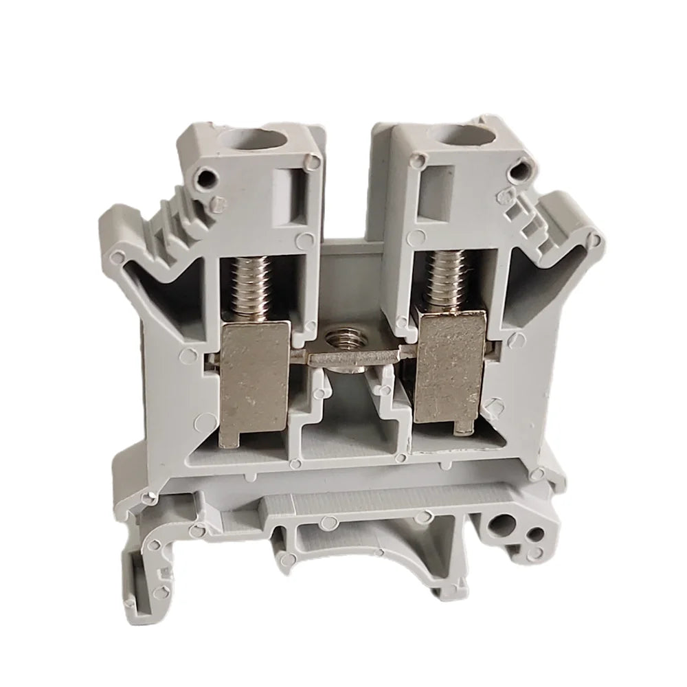 10pcs/lot UK6N UK 6N Screw Feed-through Wire Connector UK 6mm² Universal Plug Multi-Color Electrical DIN Rail Terminal Block Peaceful Pleasures Health and Wellness UK6N-Gray 10pcs