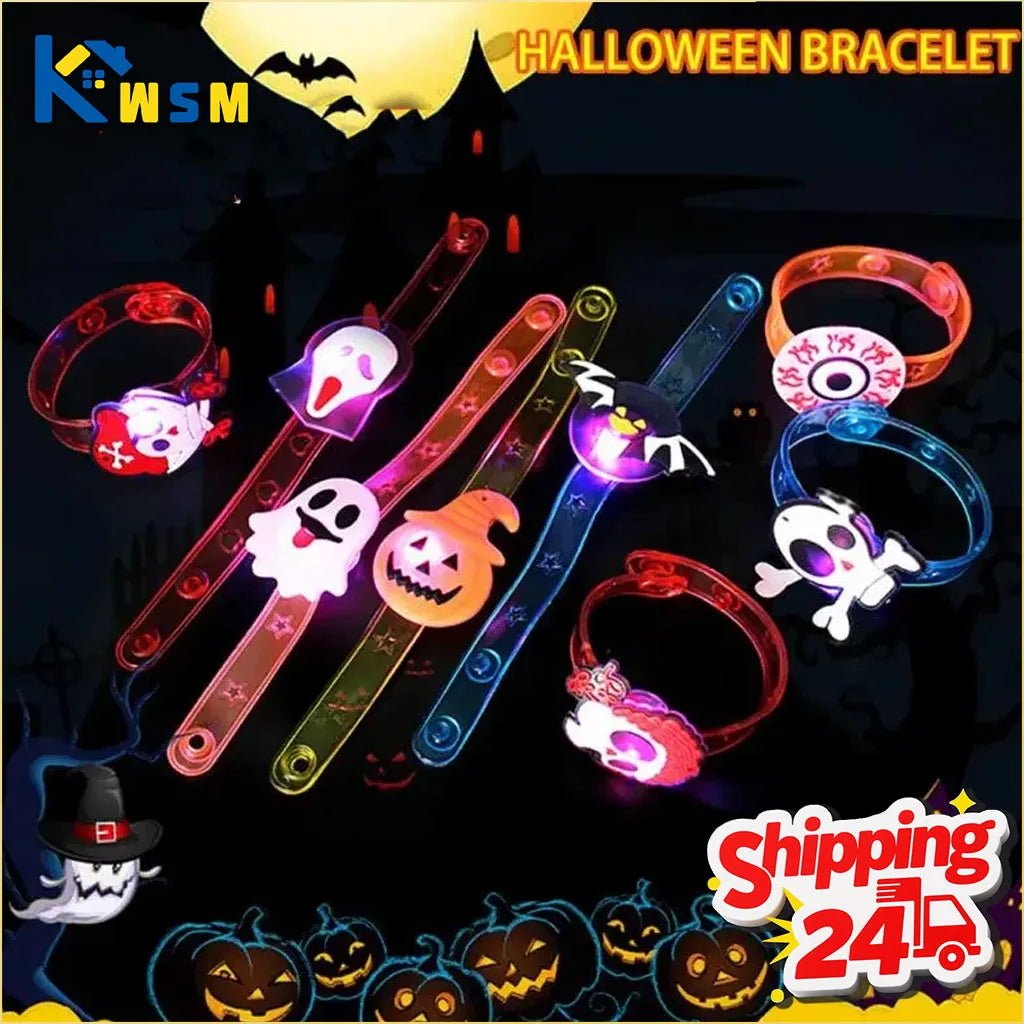 LED Glow Wristband & Necklace Set – Halloween Party Favors 12–120 PCS