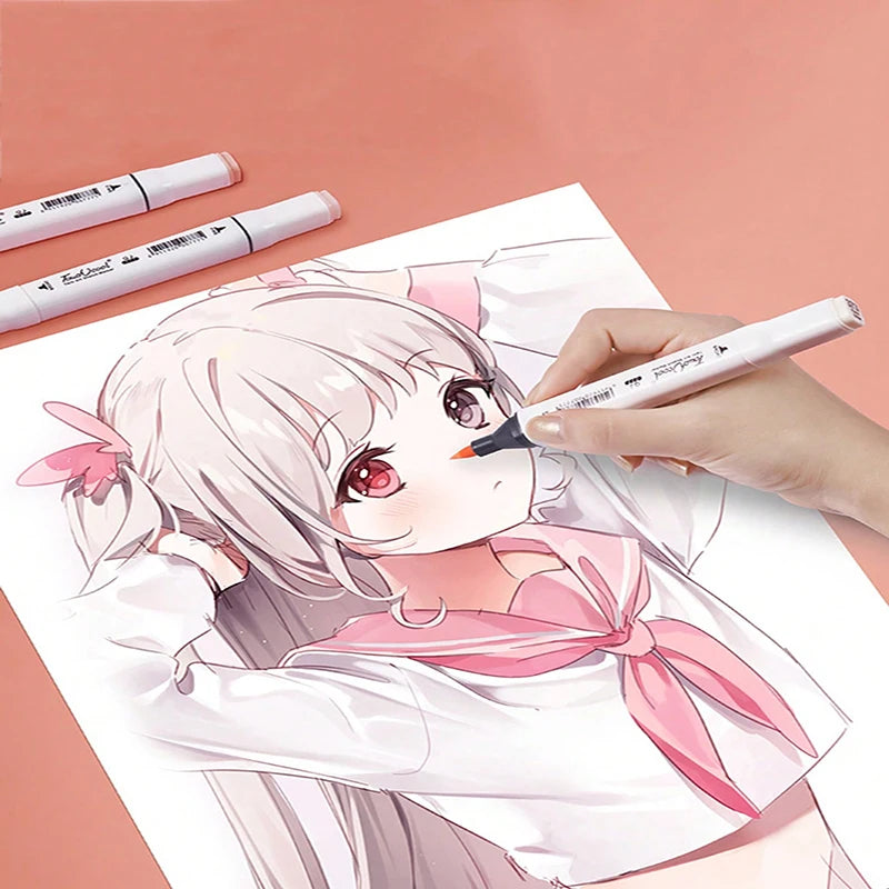 Bview Art 6 Double-headed Oil Marker Pens Drawing Fine Point Pen