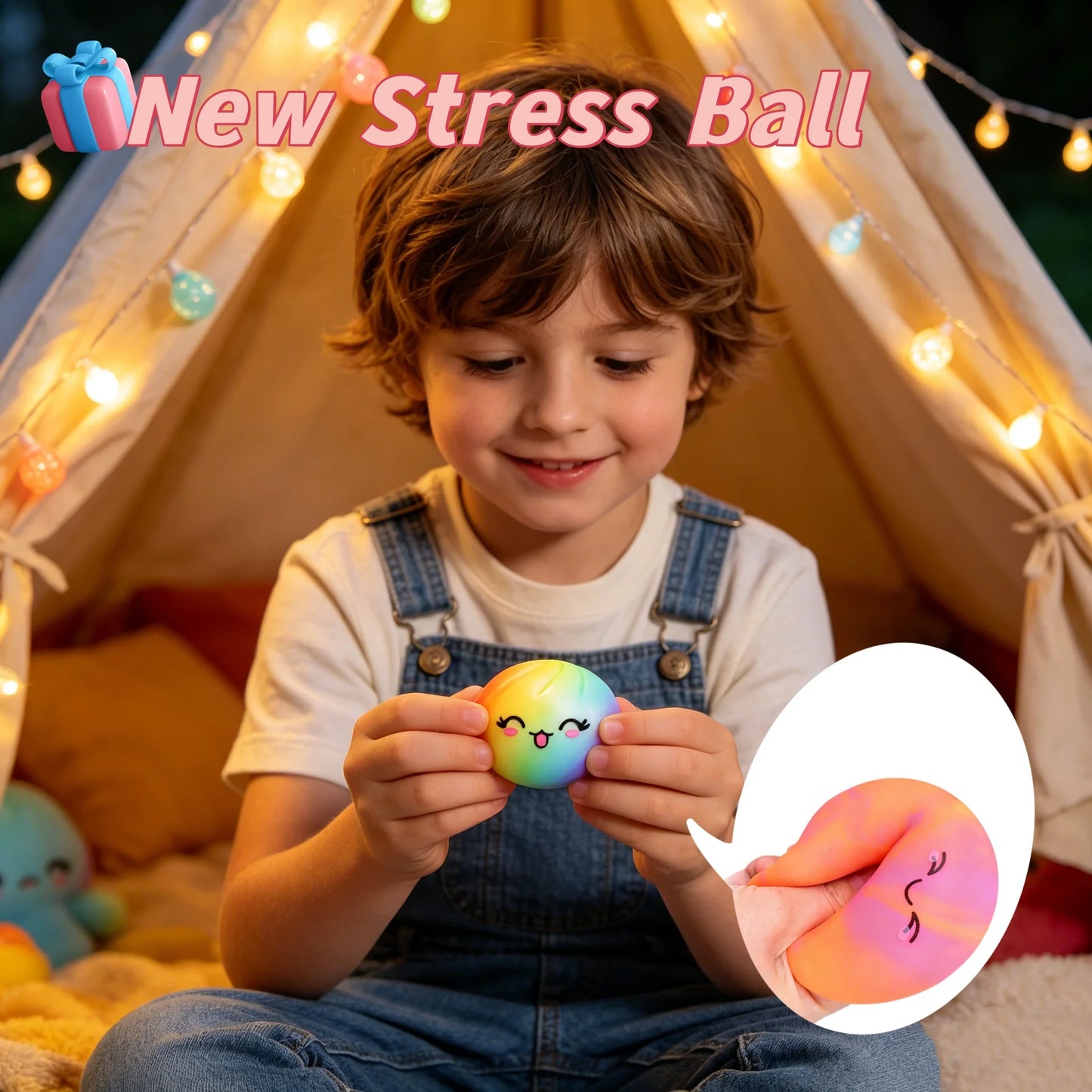 Rainbow Bread Squeeze Ball – Cute Fidget Toy for Kids & Adults