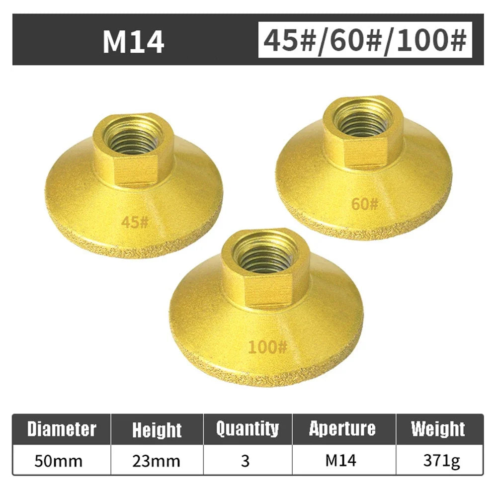Diamond Brazed Flat Grinding Head 2" M10/M14 Stone Polishing Pad