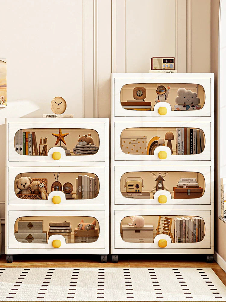 60cm Flip-Top Multi-Layer Storage Cabinet with Casters