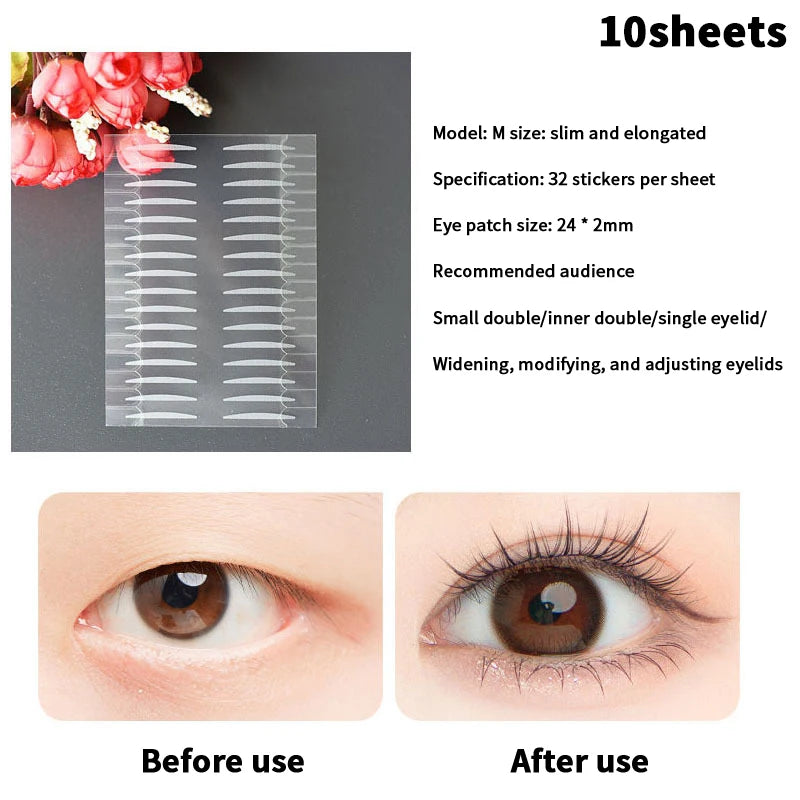 Invisible Double Eyelid Tape Stickers S/M/L – 3/5/10 Sheets
