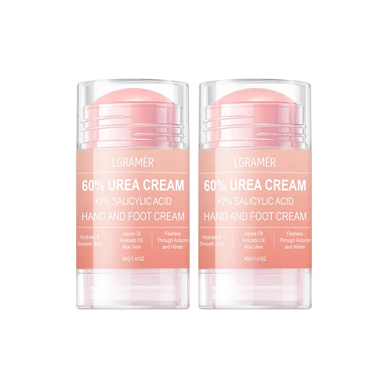 Urea Cream 60 Percent For Feet + 2% Salicylic Acid Exfoliation Foot Cream and Hand Cream Maximum Strength with Hyaluronic Acid Peaceful Pleasures Health and Wellness 2 pcs