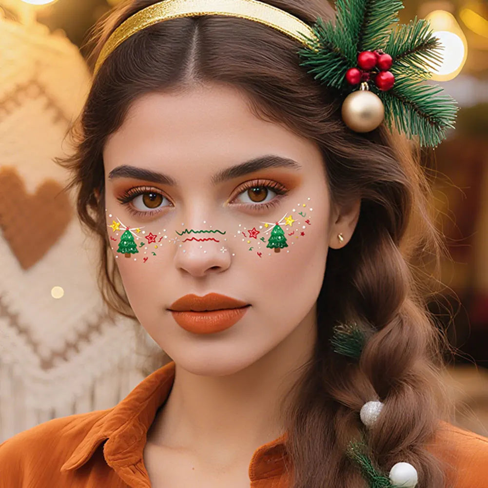 Christmas Sparkle Freckle Temporary Face Stickers – 6 Sheets