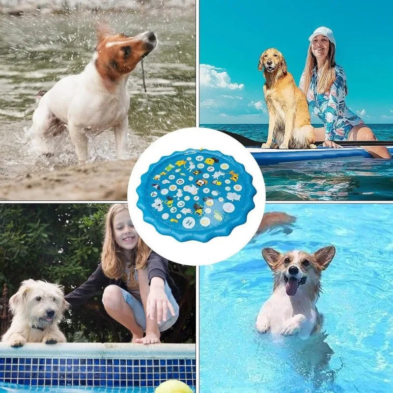 Dog & Cat Water Play Splash Pad – Dolphin Spray Mat Toy