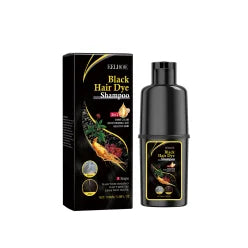 Black Hair Dye Shampoo (Silver Gray) Gentle and Non-Irritating, Moisturizes Scalp, Easy Color Change Hair Shampoo Peaceful Pleasures Health and Wellness 04