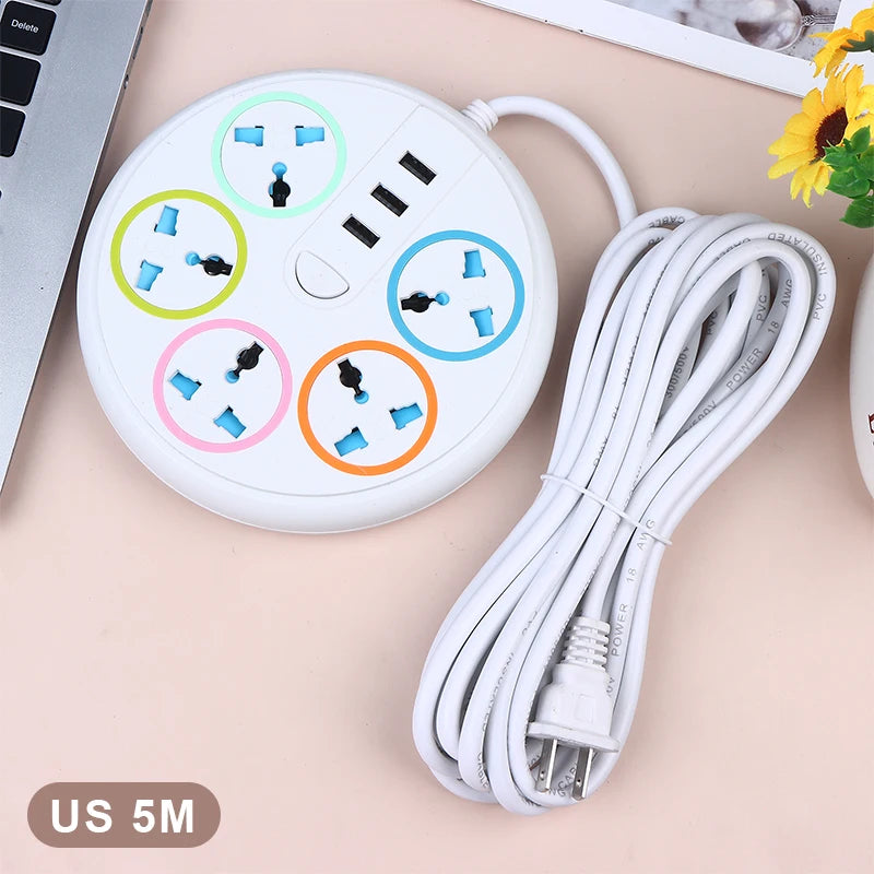 New EU US Plug 2/3Pin Universal Power Strip TypeC 3 USB Port 5 Way Outlet 2/3/5M Extension Power Socket Charge Electrical Socket Peaceful Pleasures Health and Wellness US 2Pin 5M
