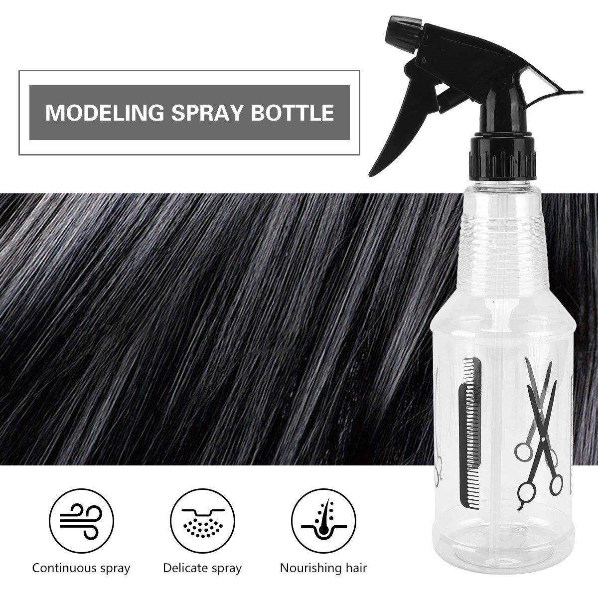 250ml & 350ml Spray Bottle, Adjustable Nozzle Spray Container for Hair Styling, Plant Care & Home Cleaning, Portable Salon Use Peaceful Pleasures Health and Wellness