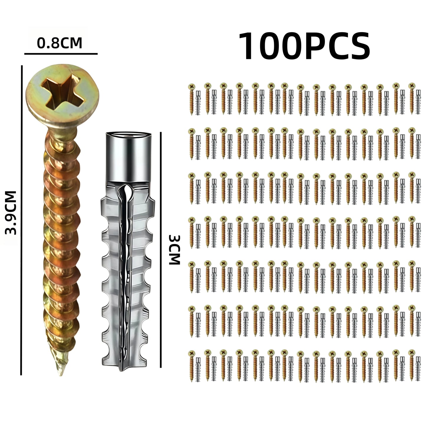 Hollow Wall Expansion Screws Kit 6/8mm Carbon Steel 50–200 Pcs