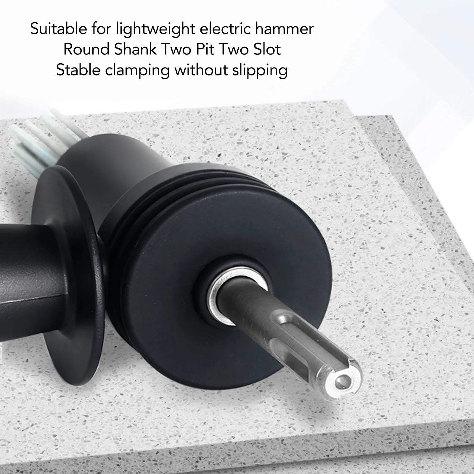 Electric Hammer Needle Scaler Attachment Round Shank 2 Pit 2 Slot Electric Hammer Needle Adapter for Rusting Removal Chiseling Peaceful Pleasures Health and Wellness