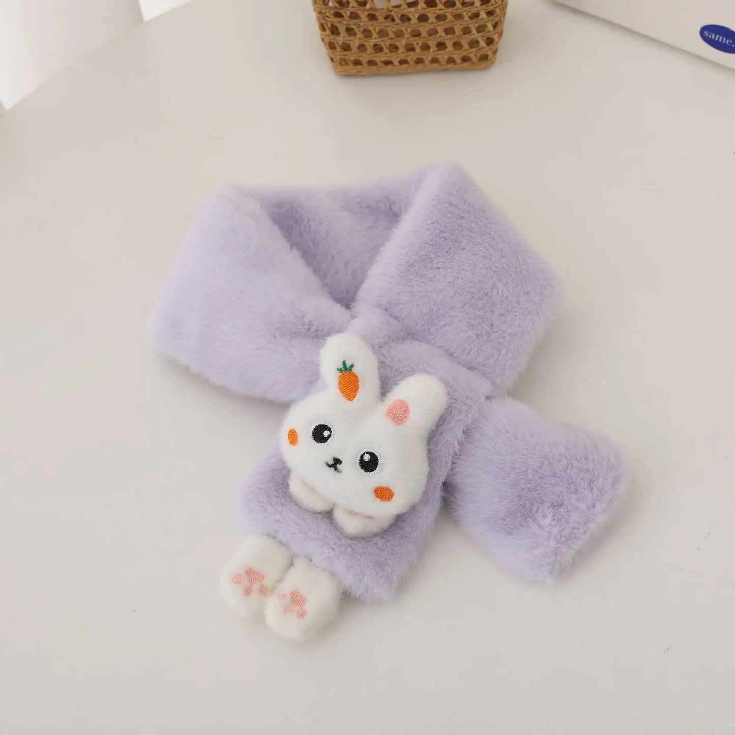 Kids Faux Fur Winter Scarf | Cute Rabbit Baby Neck Warmer
