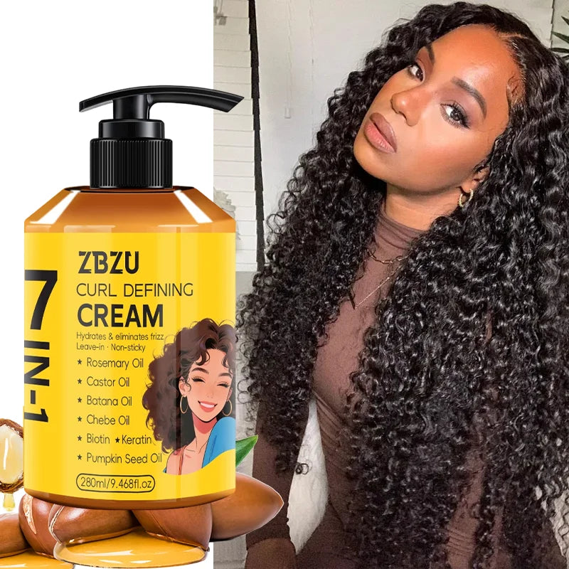 7-in-1 Argan Oil Curl Defining Cream for Wavy & Curly Hair
