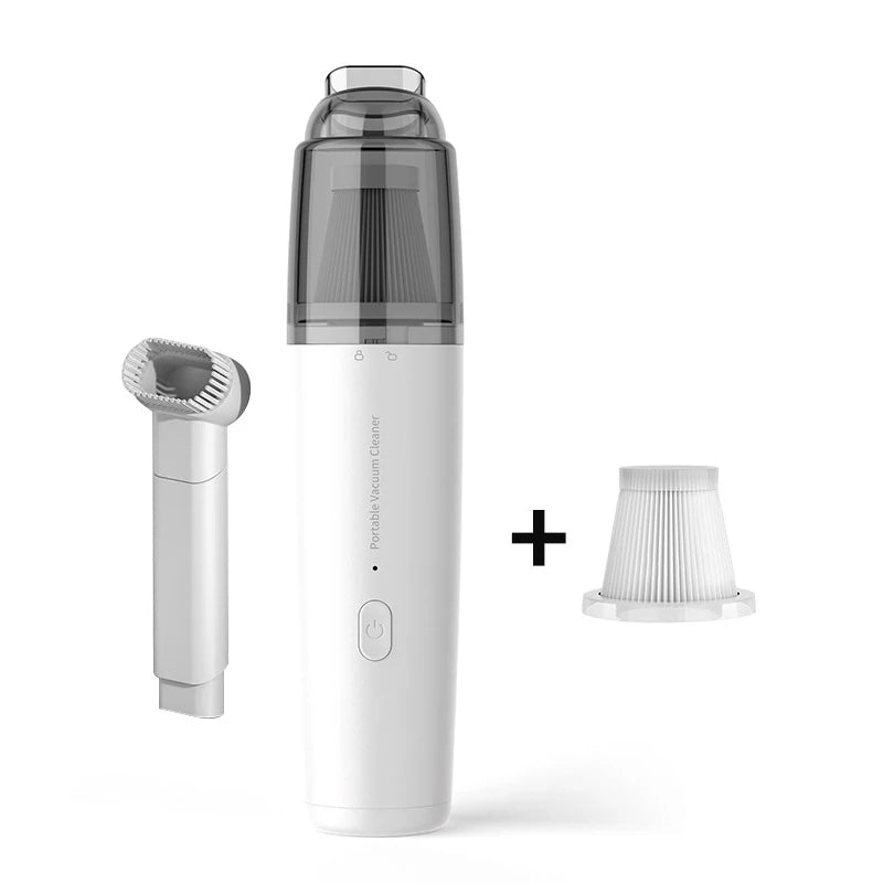 Portable Wireless Handheld Car Vacuum Cleaner Rechargeable 13000Pa Cyclone Suction Automotive Dust Catcher For Car Peaceful Pleasures Health and Wellness White